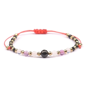 Bransoletka celebrytka TURMALIN + znak zodiaku RYBY zodiak